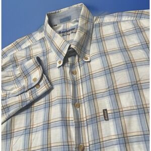Barbour Men's 2XL Blue Plaid The Sporting Shirt Long Sleeve Button Down
